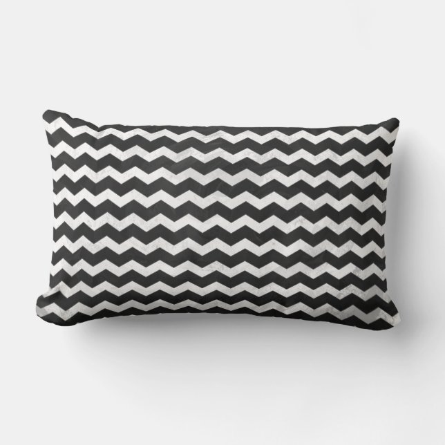Kohl Black Chevron Pattern Lumbar Cushion (Front)