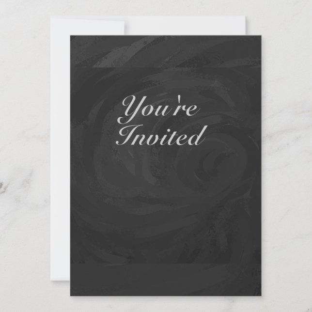 Kohl Black Monogram Personalised Invitation (Front)
