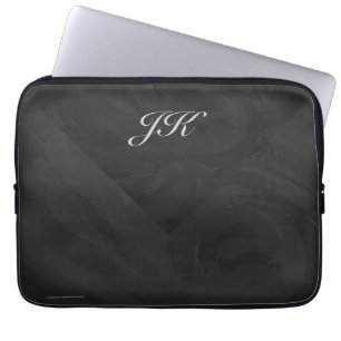 Kohl Black Monogram Personalised Laptop Sleeve