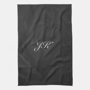 Kohl Black Monogram Personalised Tea Towel