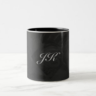 Kohl Black Monogram Personalised Two-Tone Coffee Mug