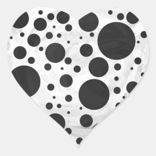 Kohl Black Polka Dot Pattern Heart Sticker