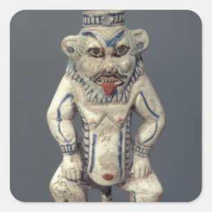 Kohl Pot, depicting the Egyptian household god Bes Square Sticker