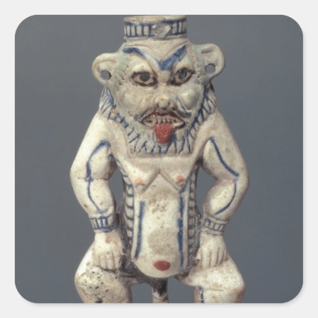Kohl Pot, depicting the Egyptian household god Bes Square Sticker (Front)