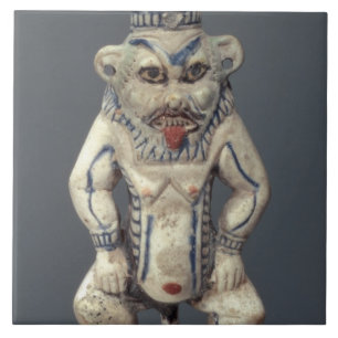 Kohl Pot, depicting the Egyptian household god Bes Tile