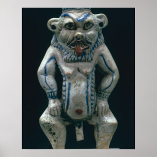 Kohl pot in the form of the god Bes, New Kingdom, Poster