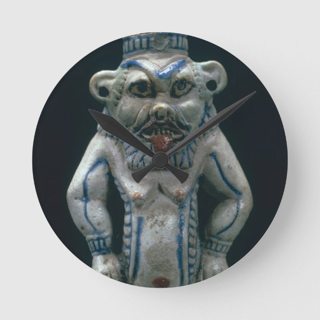 Kohl pot in the form of the god Bes, New Kingdom, Round Clock (Front)