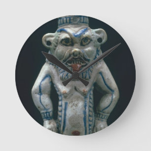 Kohl pot in the form of the god Bes, New Kingdom, Round Clock
