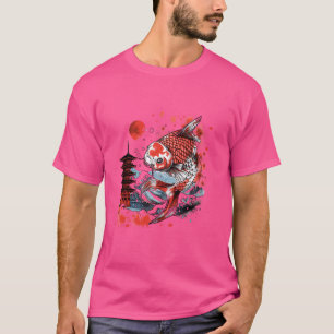 Koi Asian Carp Koi Fish Japanese Pond Lover Pagoda T-Shirt