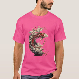 Koi Asian Carp Sakura Cherry Blossom Season Nishik T-Shirt