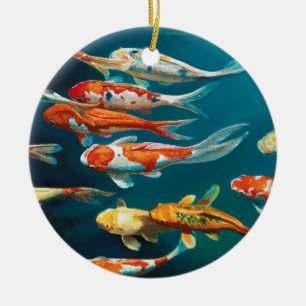 Koi Ballet - Ceramic Tree Decoration
