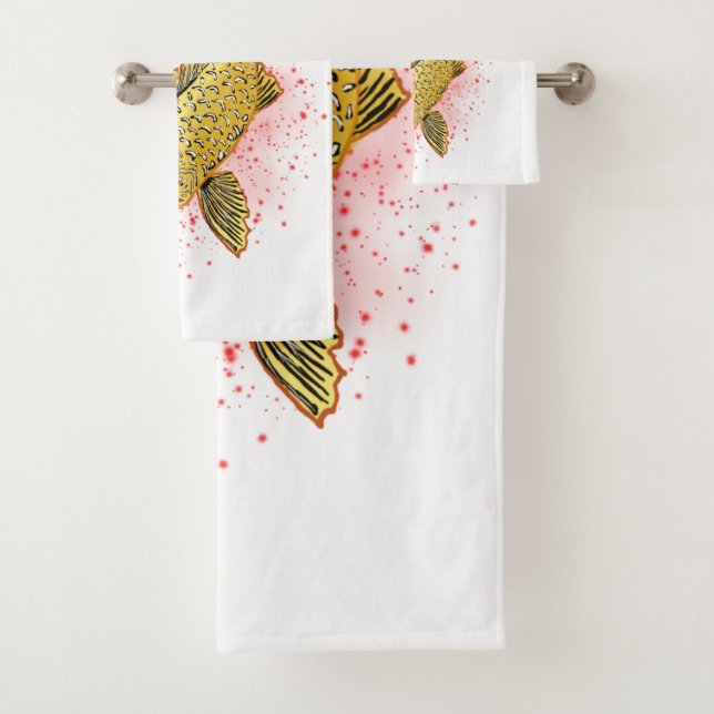 Koi  bath towel set (Insitu)