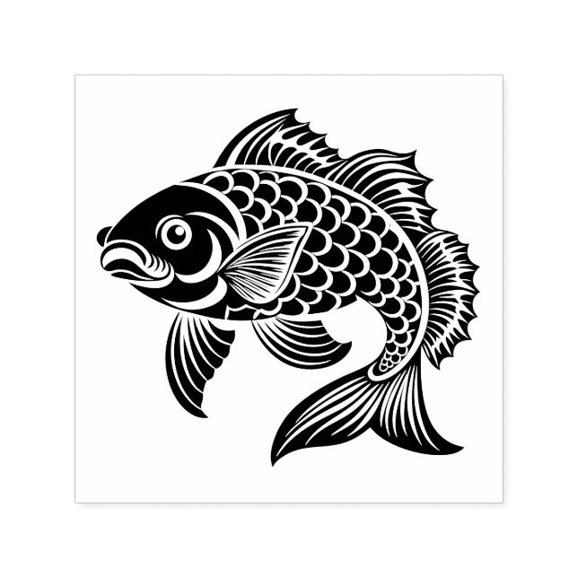 Koi Carp Fish #3 Image Only Self-inking Stamp (Design)