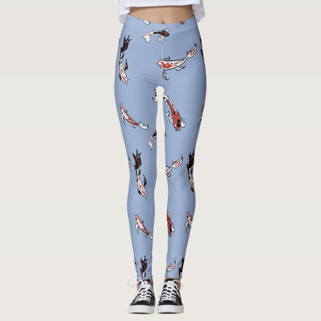 Koi Carp Fish Pattern Leggings (Front)