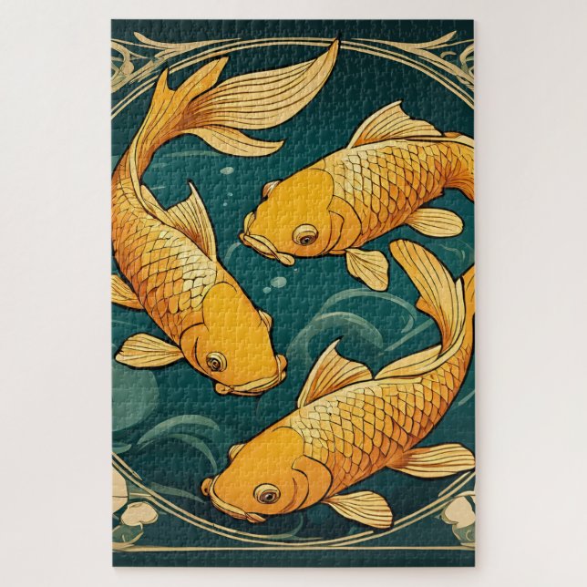 Koi Carp Print 1014 piece Jigsaw Puzzle (Vertical)