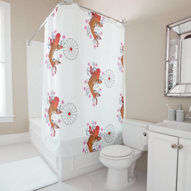 Koi carp shower curtain (In Situ)