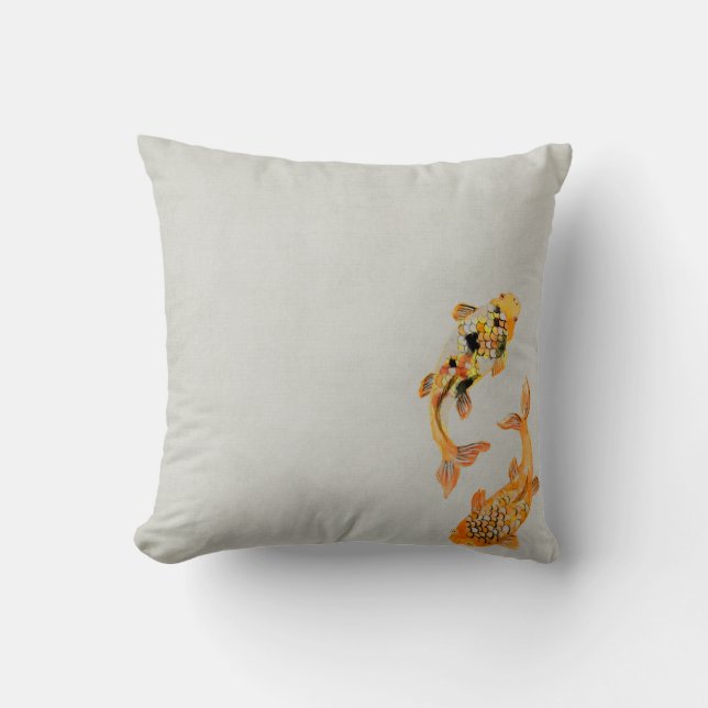Koi Carp vintage Cushion (Front)