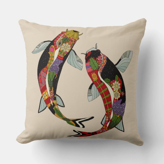 koi chamomile cushion (Front)
