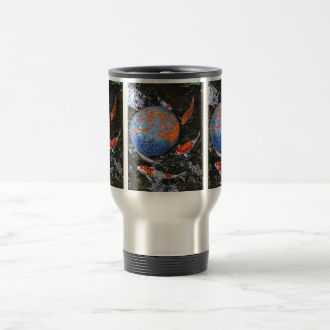 Koi Circling Travel Mug (Center)