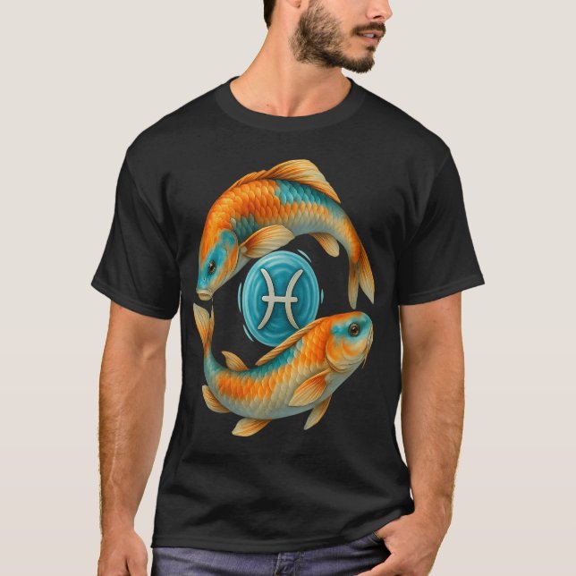 Koi Dance with Ripple Pisces T-Shirt (Front)