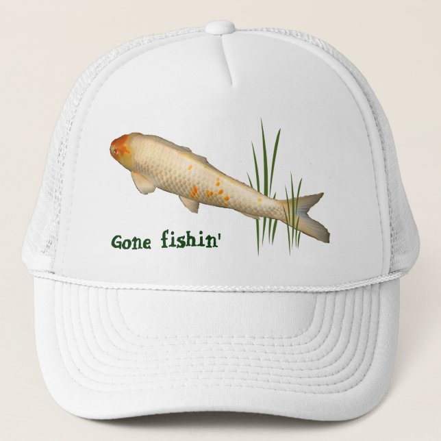 Koi Design - Gone Fishin' Trucker Hat (Front)