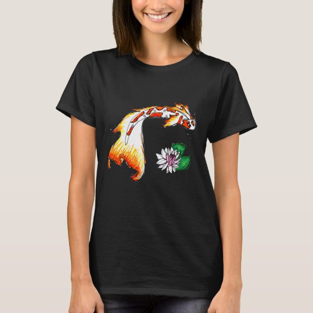 Koi Fish And Lilypad T-Shirt (Front)