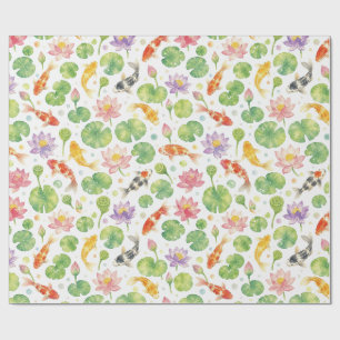 Koi fish and lotus wrapping paper