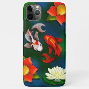 Koi fish and White Lotus Lily Pad Pond Case-Mate iPhone Case