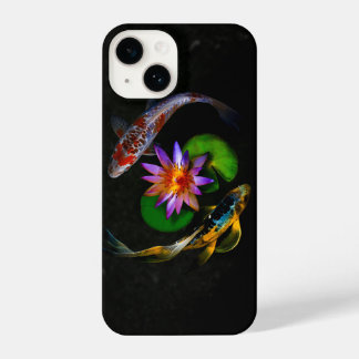 Koi Fish around Lotus Flower in a Zen Pond iPhone 14 Case