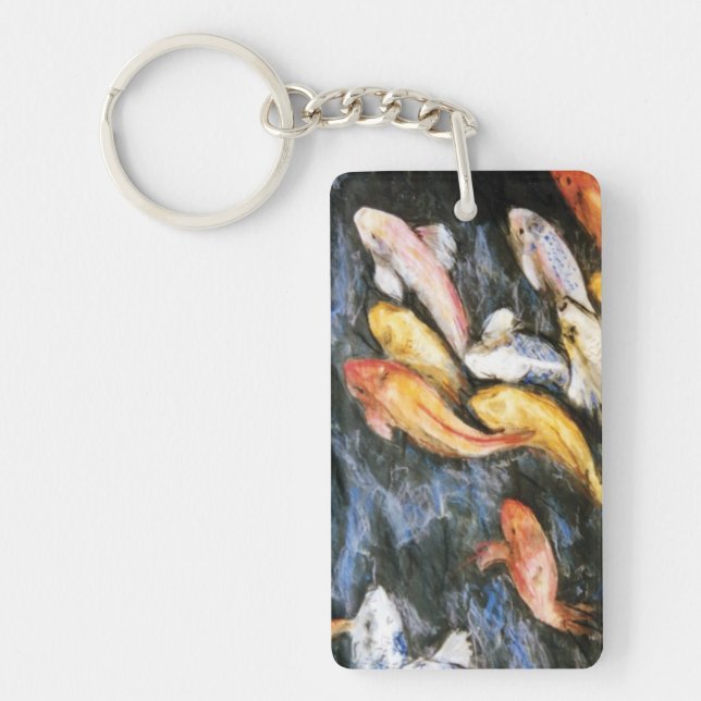 Koi Fish Art Keychain Pendant Charms (Front)
