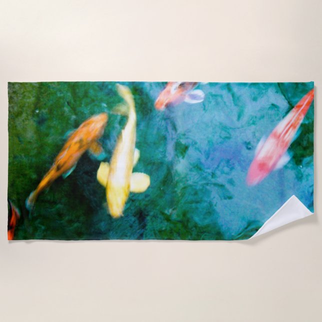 Koi Fish Beach Towel (Front)