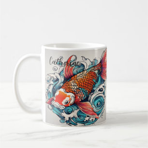 Koi Fish, Beautiful Japanese Carp, Personalised Coffee Mug