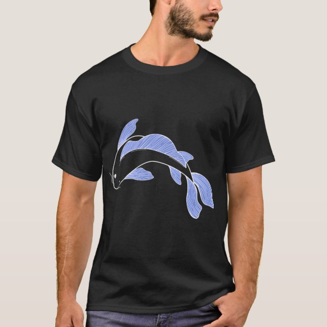 koi fish - blue T-Shirt (Front)