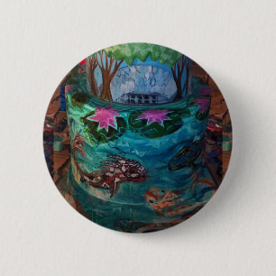 Koi Fish Cake At Missouri Botanical Garden 6 Cm Round Badge