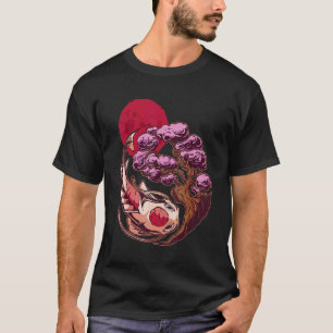 Koi Fish Carp Yin Yang Bonsai Tree Moon Asian Japa T-Shirt