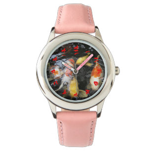 Koi Fish Chinese Numeral Character (Red font) Watch