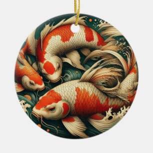 Koi Fish Christmas Ceramic Tree Decoration