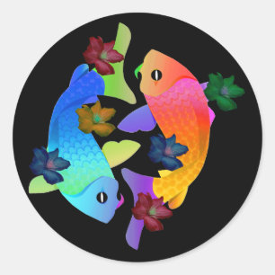 Koi Fish Classic Round Sticker