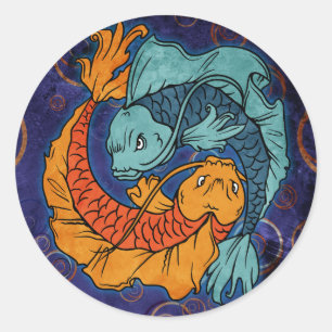 Koi Fish Classic Round Sticker