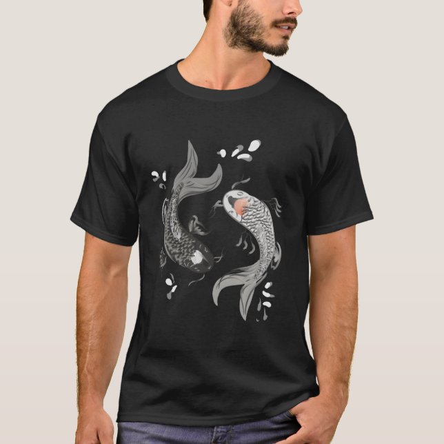 Koi Fish Dad Ying And Yang T-Shirt (Front)