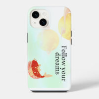 Koi Fish Dream Quote Art Print – "Follow Your Drea