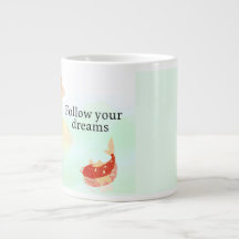 Koi Fish Dream Quote Art Print – "Follow Your Drea