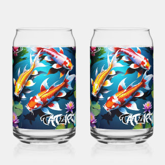 Koi Fish Drinkware Set Can Glass