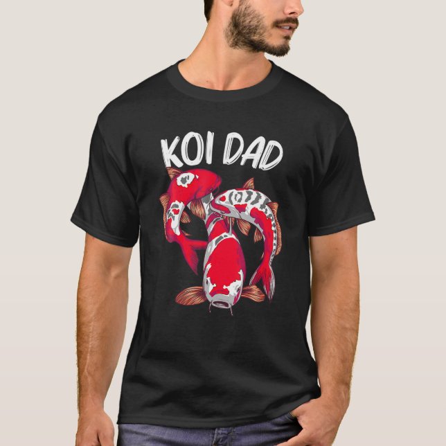 Koi Fish Gift For Dad Men Japan Koi Carp Fishes Po T-Shirt (Front)