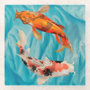 Koi Fish Glass Coaster