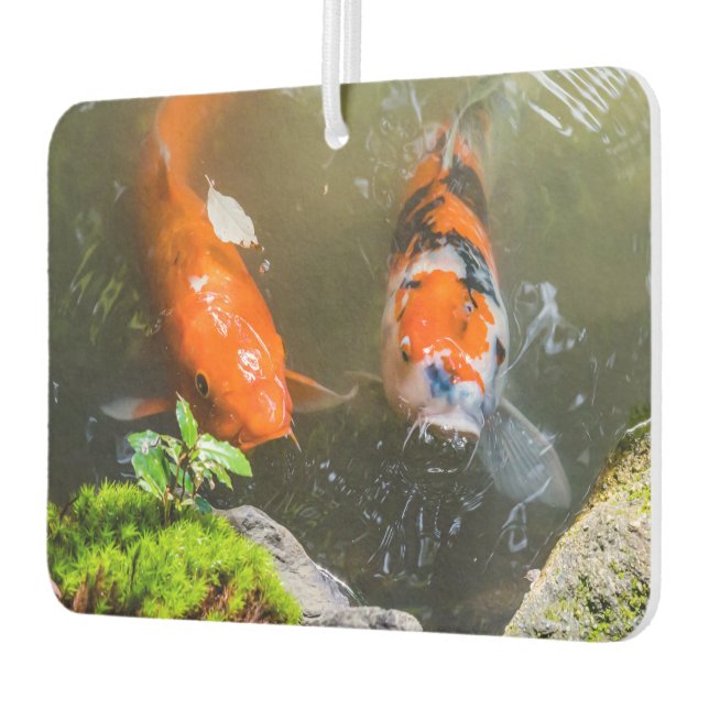 Koi fish in a pond car air freshener (Left)