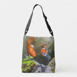 Koi fish in a pond crossbody bag