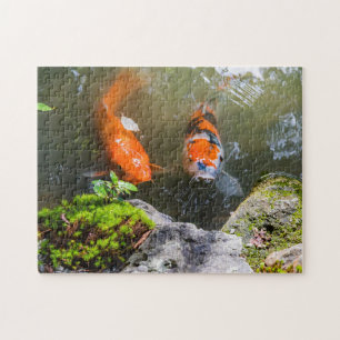 Koi fish in a pond jigsaw puzzle