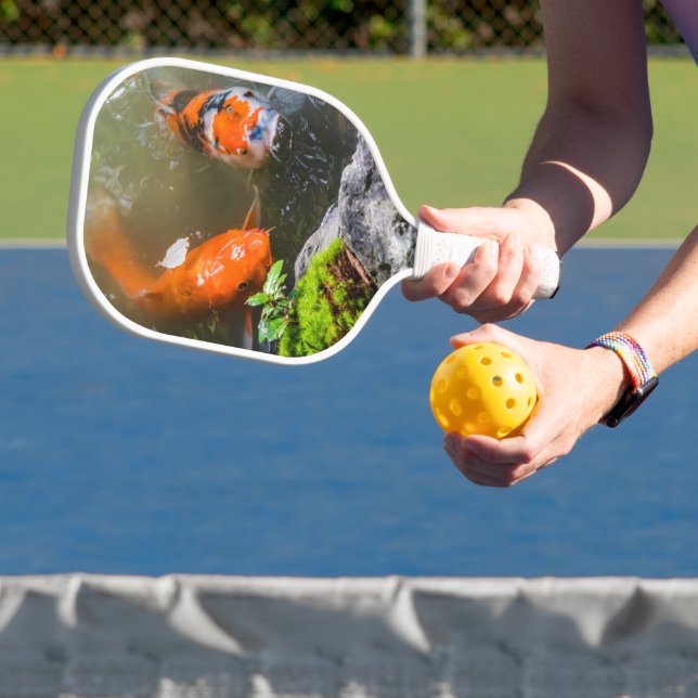Koi fish in a pond pickleball paddle (Insitu)