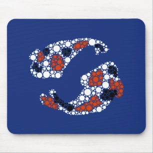 Koi Fish In Dots Mouse Pad